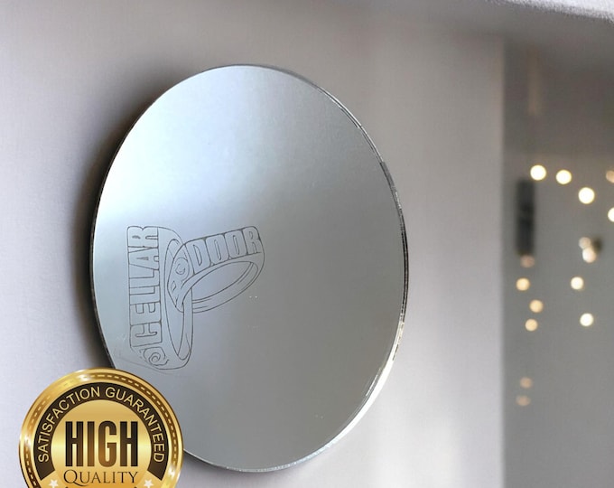 Engraved Slogan or Logo Mirrors, Custom Colours, Sizes, Shapes, Engraving Services. Oh Baby & Heart etc Sizes up to 40cm, Sizes up to 40cm