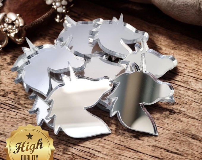 Unicorn Acrylic Crafting Mirrors: Custom Colors & Sizes, Pack of 10