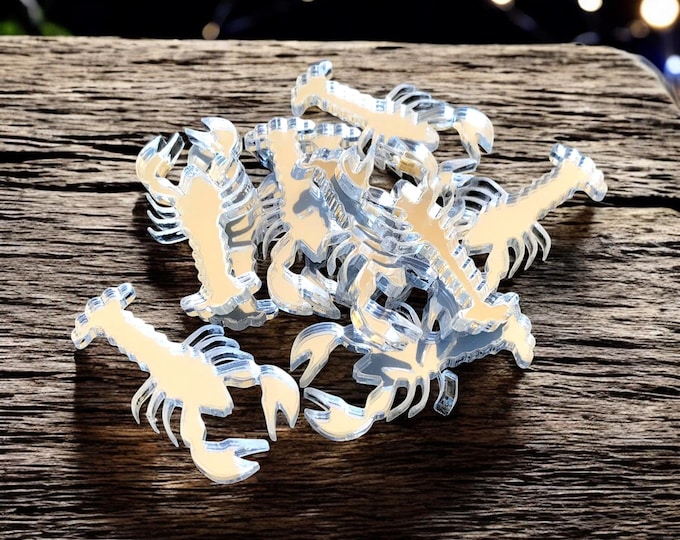 Lobster Crafting Mirrors: Acrylic Shapes for Jewelry, Invitations - Pack of 10
