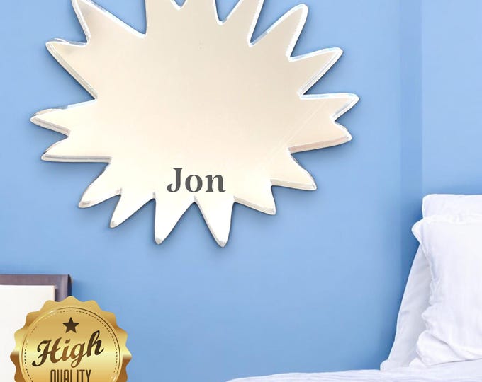 Water Splat Shaped Acrylic Mirrors, Custom Colours, Sizes, Shapes, Engraving Services, Sizes up to 40cm