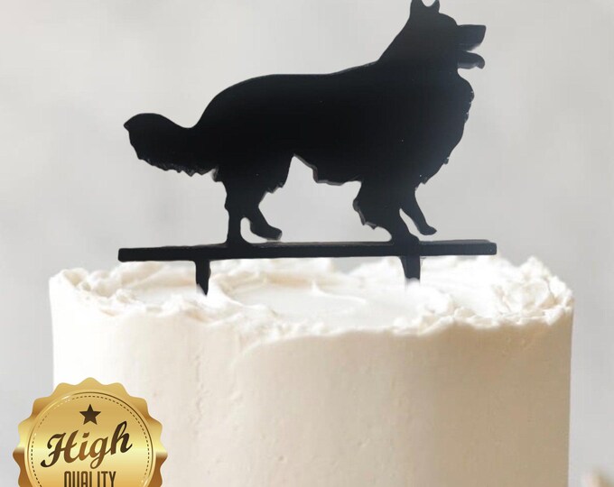 Any Dog Breed / Shape Cake Topper Made in many colours and sizes - Personalised Birthday / Anniversary Engraving Options.