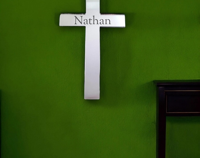 Christian & Catholic Cross Shaped Mirrors - Custom Sizes, Colours, Engraving Services Sizes up to 40cm