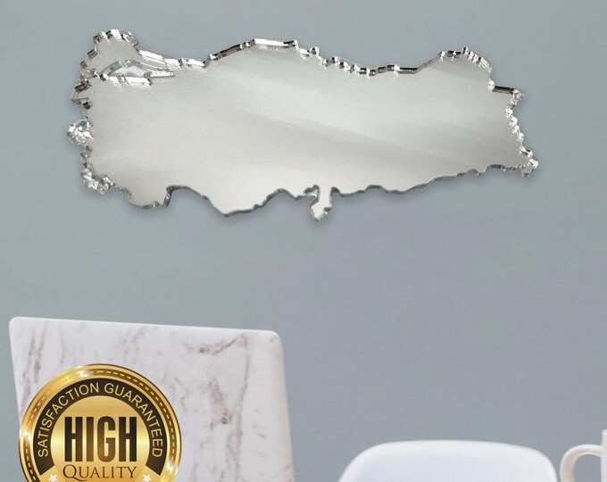 Turkey Map Shaped Mirrors - Bespoke Maps/Any Country Made, Custom Colours, Sizes, Shapes, Sizes up to 40cm