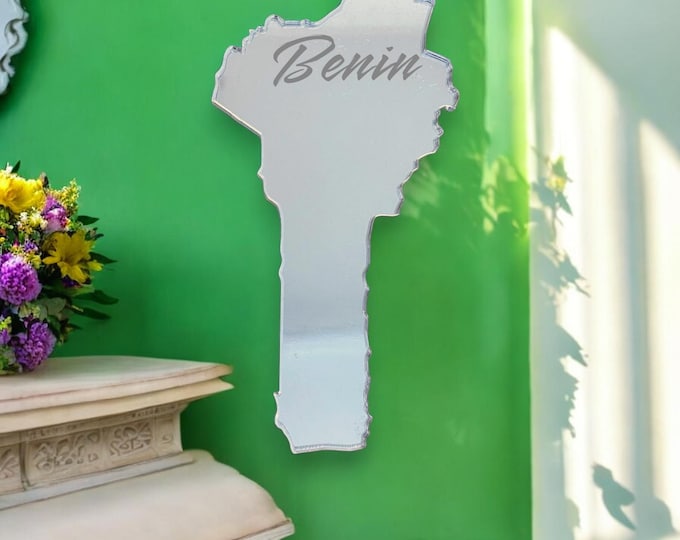 Benin Map Mirror: Custom Acrylic, Any Country Shape (Up to 40cm)