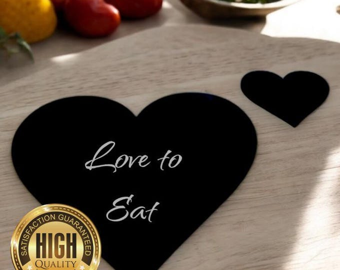 Heart Placemats & Coasters - Clear, Gloss or Matt Colours, Custom Sizes, Shapes, Colours, Engraved or Plain