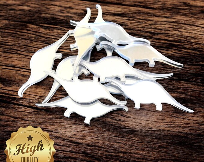 Brontosaurus Crafting Mirrors: Custom Acrylic Dinosaur Shapes (Pack of 10)