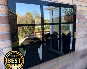 Personalised Pet Silhouette Garden Mirror, Outdoor Acrylic Patio Decor