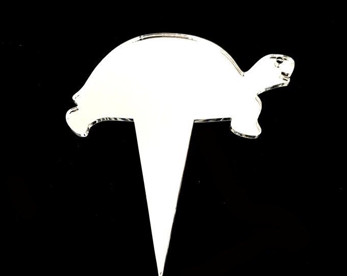 Tortoise Cake Topper: Custom Acrylic Cupcake Decorations