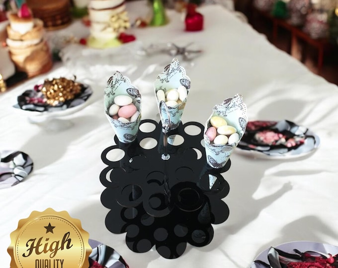 Customizable Wedding Favor Stand: Acrylic Canape Cone Holder