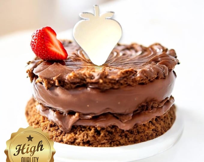 Strawberry Cake Topper - Recycled Acrylic, Custom Colors