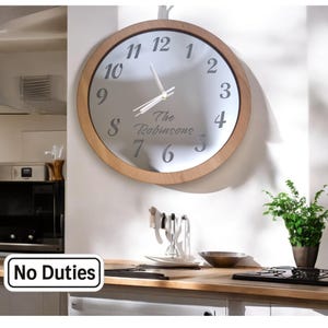 Wood & Mirror Round Clock: Silent Sweep, Custom Finish