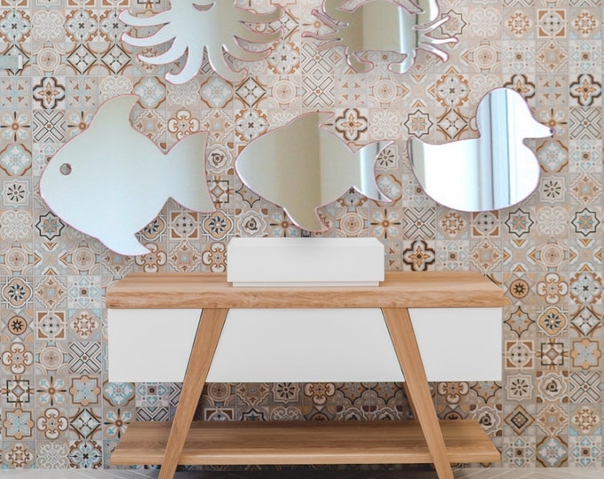 Sea Life Acrylic Mirror Set: Octopus, Fish, Crab, Duck