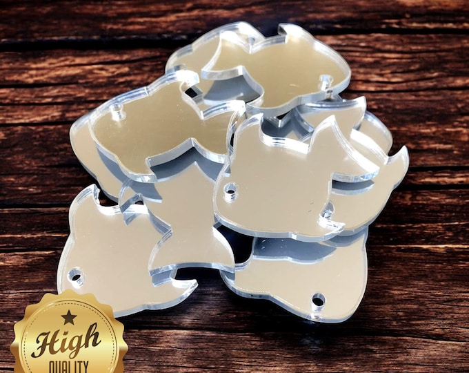 Fish with Eye Shaped Crafting Mirrors, Custom Colours, Woods, Sizes, Shapes, (Holes for Jewellery or hoops for invites) Packs of 10