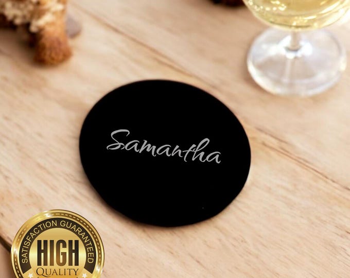 Round Circle Shaped Coasters, Custom Matt or Gloss Finish Colours, Sizes, Shapes, Engraved or Plain