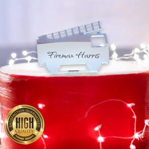 Fire Engine, Firemans Cake Toppers - Custom Colours, Bespoke Style Made, Crafting Emblems