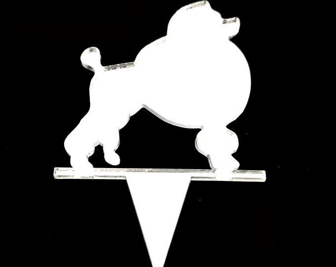 Poodle Dog Cake Topper: Acrylic Cupcake Decoration