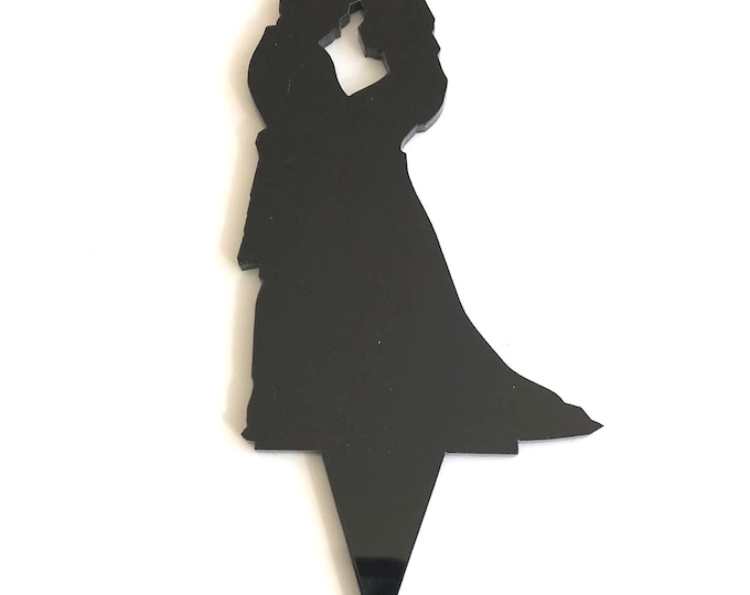 Bride and Groom Cake Toppers: Acrylic Wedding Cupcake Decorations