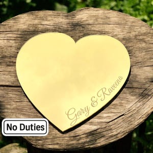 Sottotorte a forma di cuore (riutilizzabili), lisce o incise, con specchietti colorati e in argento, dimensioni personalizzate