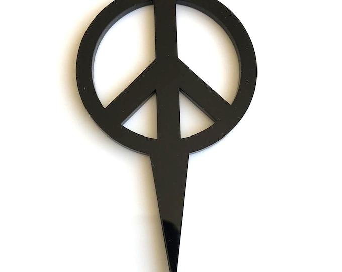 Peace Sign Cake Topper: Recycled Acrylic, Custom Colors