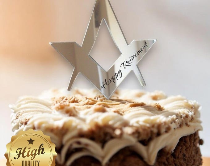 Masonic Set Square Cake Toppers  - Custom Colours, Any Bespoke Style Made, Crafting Emblems