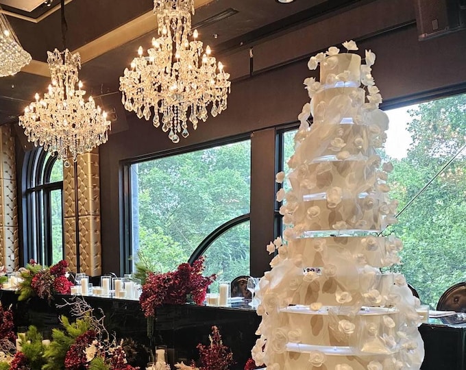 Floating Cake Stands with Lights: Clear Acrylic Separators