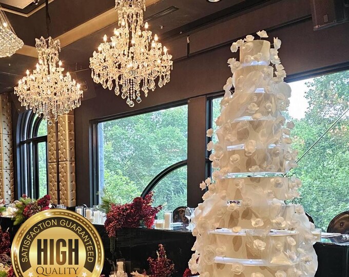 Floating Cake Stands / Floating Separators with lights, Round, Square, Heart Shaped, in Clear or Colours, Custom Sizes heights made.