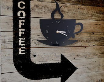 Coffee Cup Shaped Clocks - Many colour choices, Personalised Engraving and Bespoke Shapes & Sizes Made