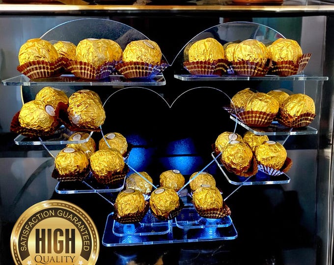 Customizable Sweetheart Wedding & Party Rocher Sweets Stand - Choose Your Height, Size, and Color with Lights Option