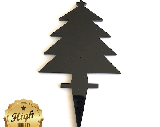 Christmas Tree Cake Toppers: Recycled Acrylic Cupcake Decorations