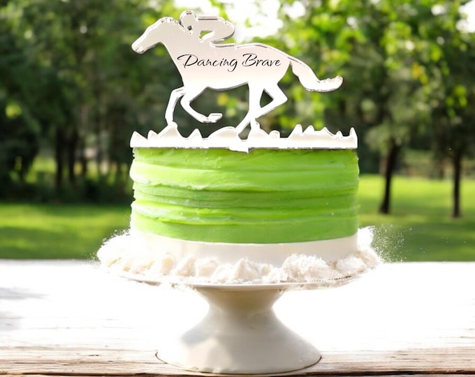 Horse Racing Cake Toppers - Custom Colours, Sizes, Engravings & Emblems