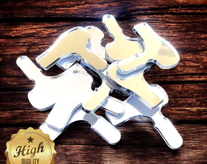 Hairdryer Acrylic Crafting Mirrors: Custom Colors & Woods, Pack of 10