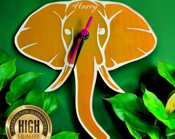 Elephant Face Clocks - Custom Colours and Woods, Sizes and Engraving Services