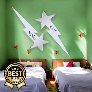 Two Shooting Star Mirrors, Custom Colours, Sizes, Shapes, Engraving Services, Sizes up to 40cm image 1