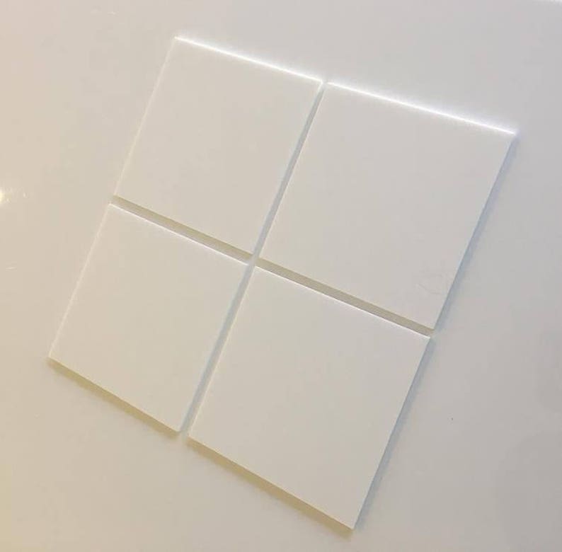White Gloss Acrylic Square Crafting Mosaic & Wall Tiles Etsy