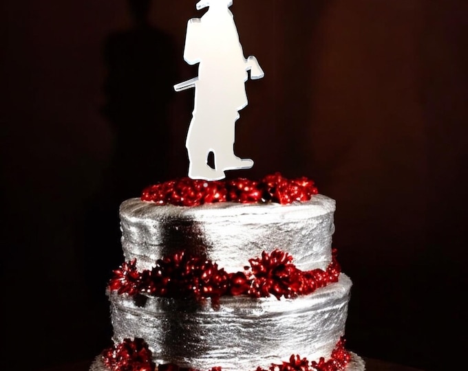 Fireman Cake Topper: Acrylic Firefighter Party Decorations