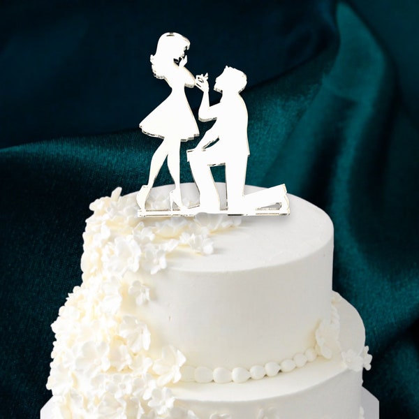 Engagement Fiance & Fiancee Cake Toppers - Personalied, Sizes and Colours, Bespoke Engraving