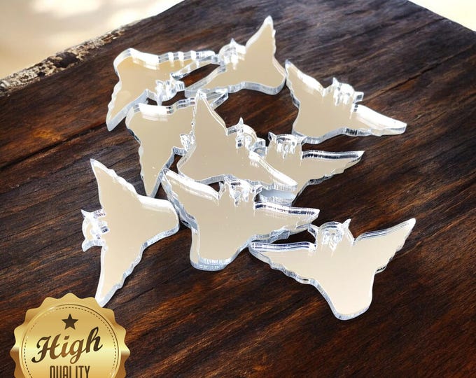 Owl Shaped Acrylic Crafting Mirrors: Custom Colors & Sizes (Pack of 10)