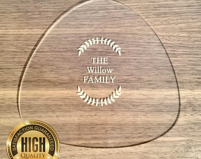 Clear Pebble Shaped Placemats & Coasters, Custom Sizes, Shapes, Colours, Engraved or Plain