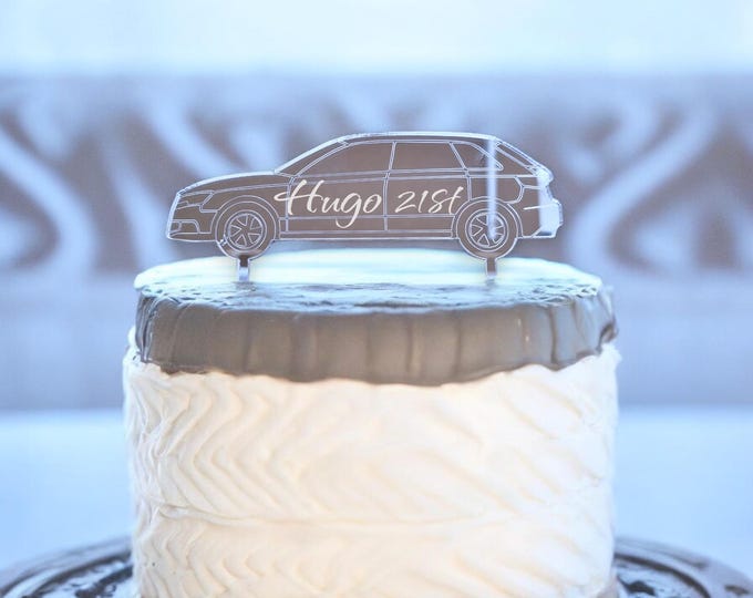 Custom Hatchback Car Cake Topper: Personalized Colors & Engraving