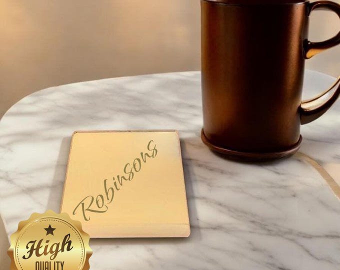 Mirrored Acrylic Coasters: Square, Custom Engraved, Sets of 4/6/8
