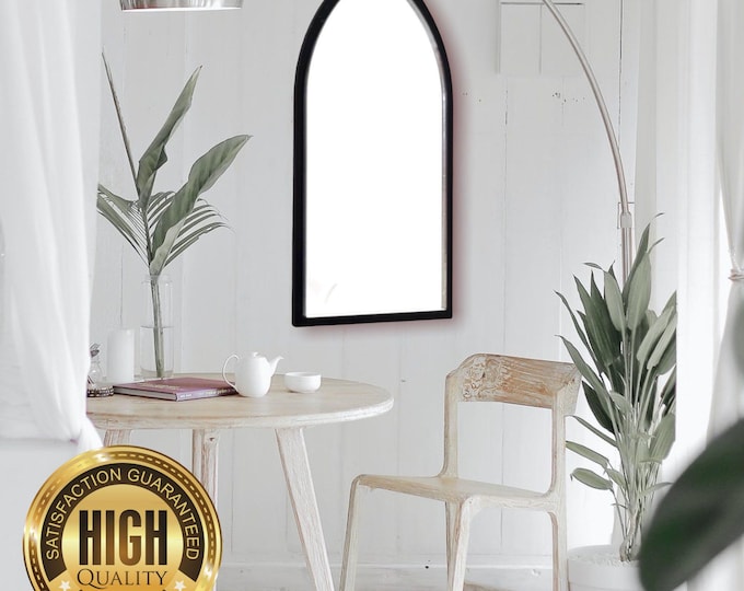 Gothic Arch Shaped Mirrors with a Colour Frame of your choice & Hooks, Bespoke Shapes Made
