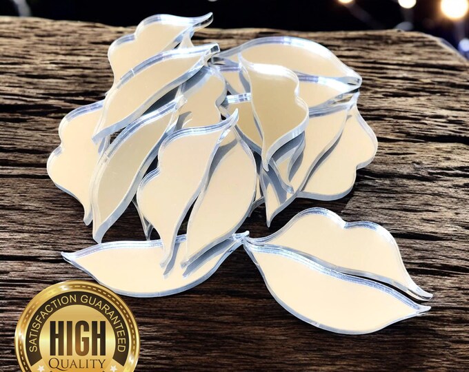 Lips Shaped Crafting Mirrors, Custom Colours, Woods, Sizes, Shapes, (Holes for Jewellery or hoops for invites) Packs of 10