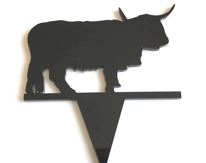 Bull Cake Topper: Custom Acrylic Farm Animal Party Decor