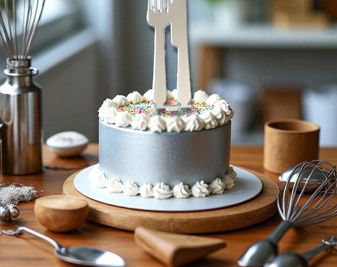 Knife and Fork Cake Toppers: Custom Colors, Sizes