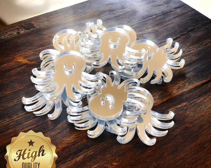 Octopus Acrylic Crafting Mirrors: Custom Colors & Sizes, Pack of 10