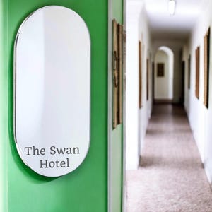 Pill Shaped Mirrors with White Backing & Hooks, Bespoke Shapes Made