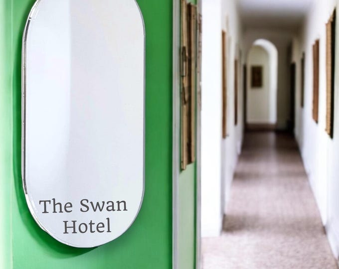 Pill Shaped Mirrors with White Backing & Hooks, Bespoke Shapes Made