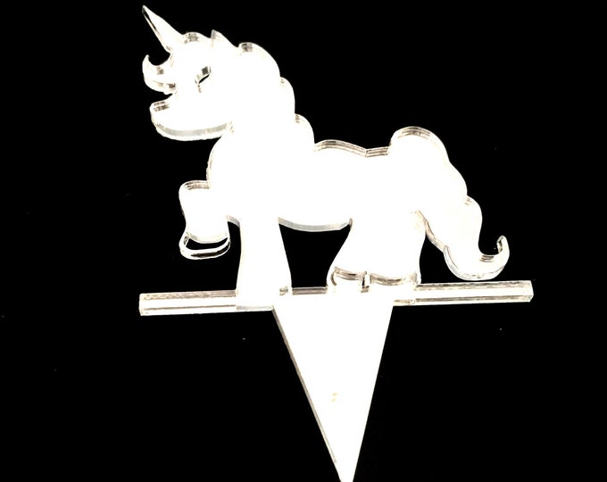 Laser Cut Unicorn Cake Topper: Recycled Acrylic, Custom Colors & Sizes
