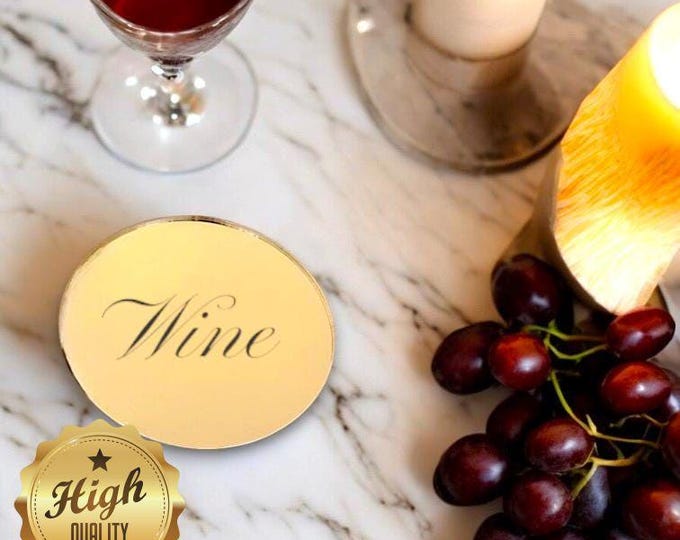 Round Circle Shaped Coasters in Mirrored Colours, Sets of 4, 6 or 8, Custom Sizes, Shapes, Engraved or Plain