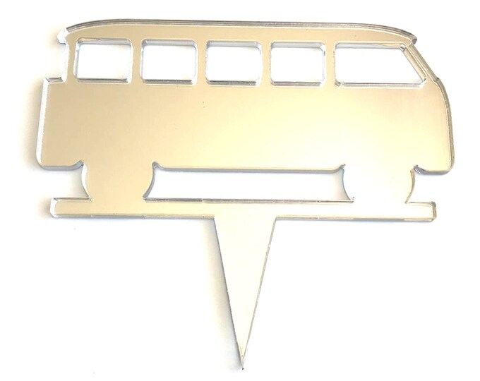 Camper Van Cake Topper: Acrylic Cupcake Decorations